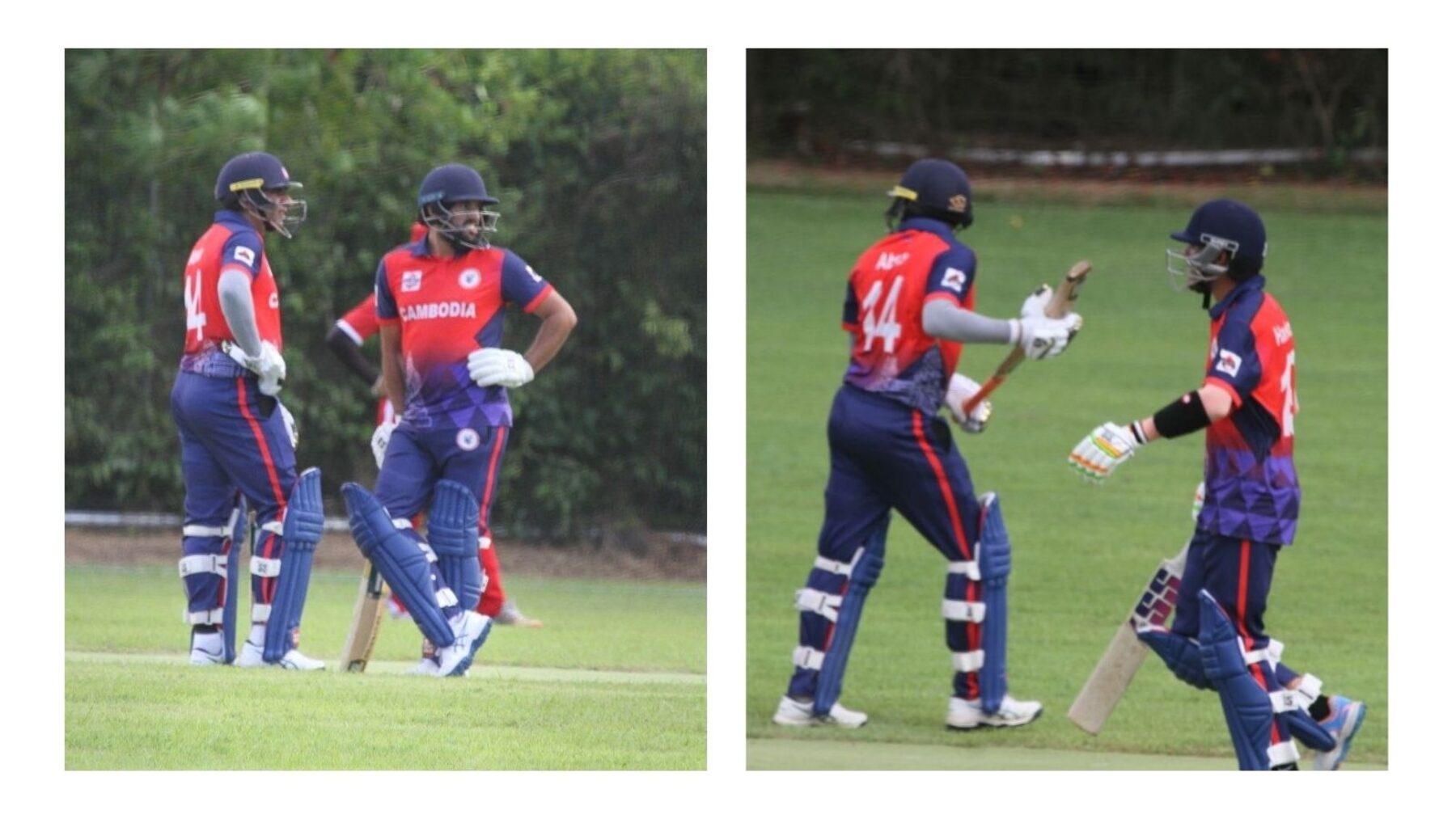 Cricket match action in Cambodia